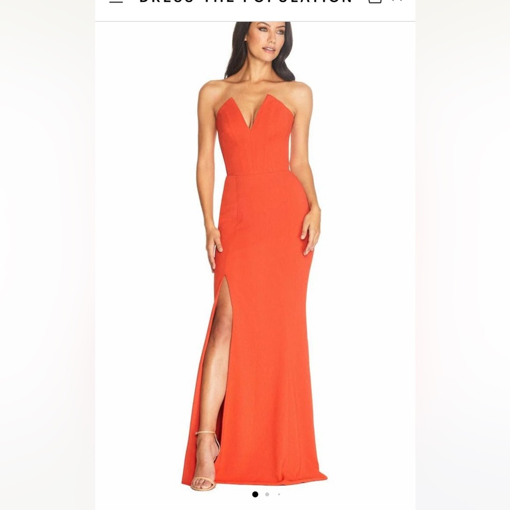 Dress the Population Orange Maxi Dress